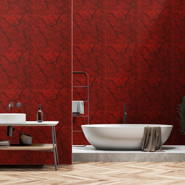Wallpaper - red marble (Bathroom)
