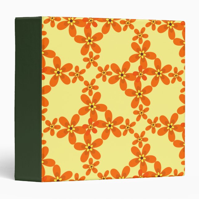 wallpaper retro orange 1970 3 ring binder (Front/Spine)
