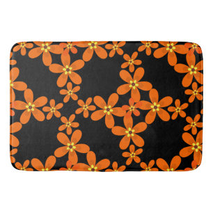 wallpaper retro orange 1970 bath mat