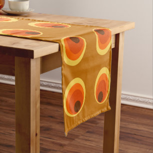 wallpaper retro orange 1970 short table runner