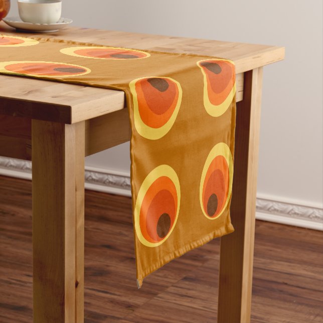 wallpaper retro orange 1970 short table runner (In Situ)