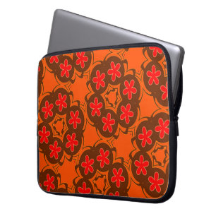 wallpaper retro orange ,red 1970 laptop sleeve