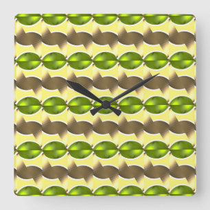 wallpaper retro square wall clock