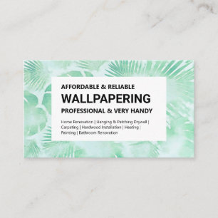 Wallpaper Service Business Card - Green on White