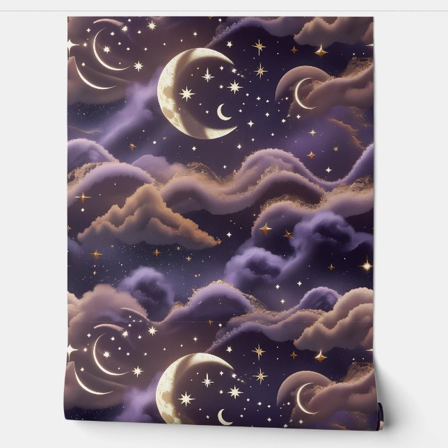 Wallpaper - Smoky Celestial Moon Design (Unrolling)