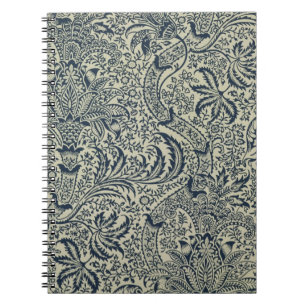 Wallpaper with navy blue seaweed style design notebook
