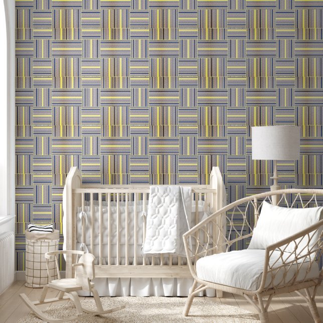 Wallpaper Yellow & Blue Stripe (Kids)