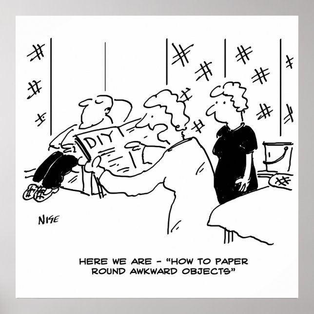 Wallpapering and Home Decorating Cartoon Poster (Front)
