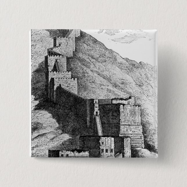 Walls of Antioch, 1894 2 Inch Square Button (Front)