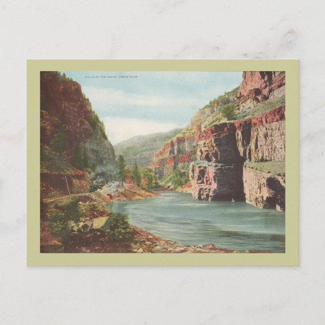 Walls of the Canon, Grand River (Canyon) Postcard (Front)