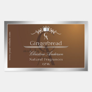 Walnut Brown Product Label Silver Frame Monogram