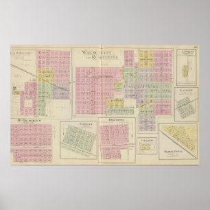 Walnut City, Rush Centre, La Crosse, Kansas Poster