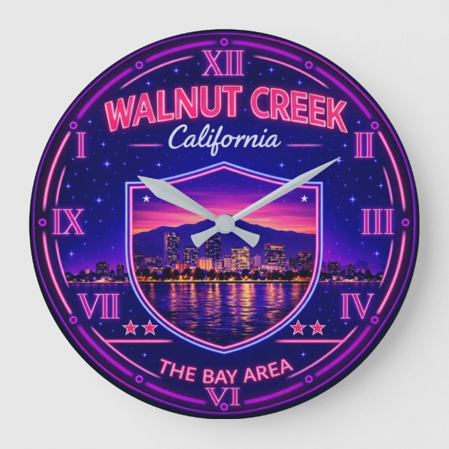 Walnut Creek California Bay Area Large Clock (Front)