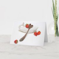 Walnut Heart spoon with strawberries and fish