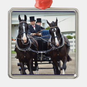 walnut hill carriage driving horse show metal ornament