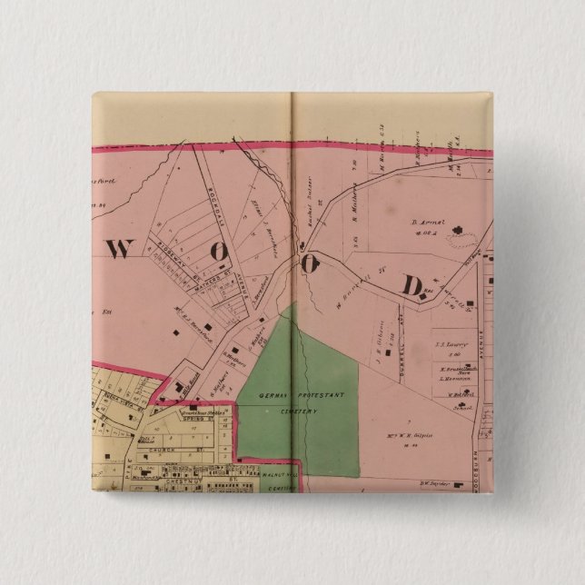 Walnut Hills, Ohio 2 Inch Square Button (Front)