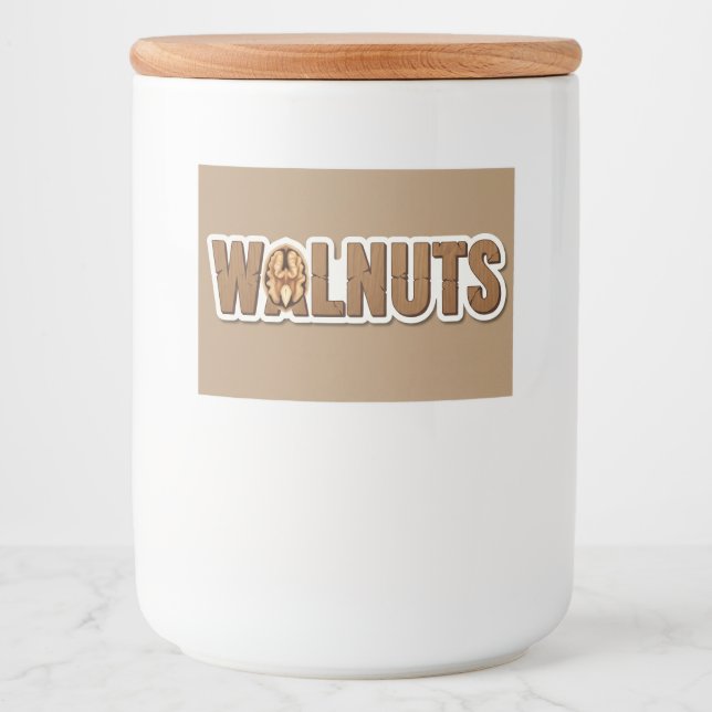 Walnut, Sticker for Food Container, by Natasha Us  (Front)