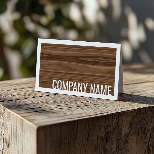 Walnut Tree Wood Design White Border Card (Perfect for business)