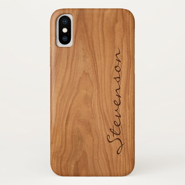 Walnut Wood Grain Look - Customize With You Name Case-Mate iPhone Case (Back)