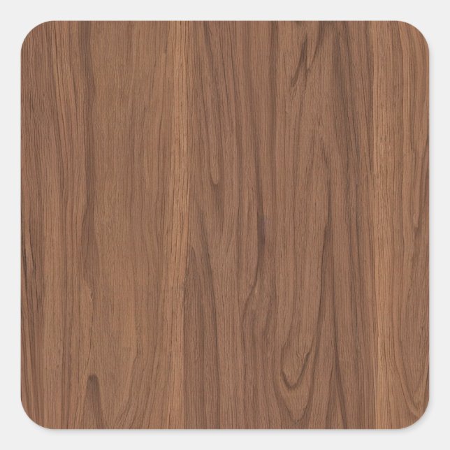 Walnut Wood Square Sticker (Front)