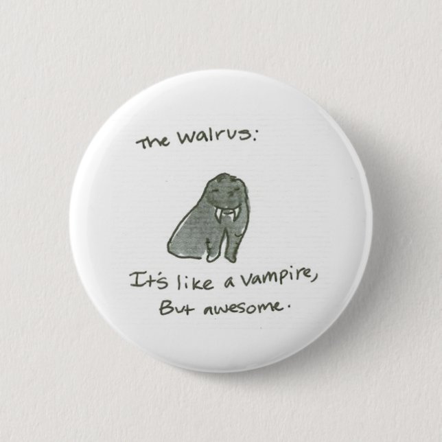 Walrus 2 Inch Round Button (Front)