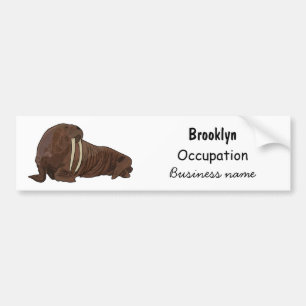 Walrus cartoon illustration bumper sticker