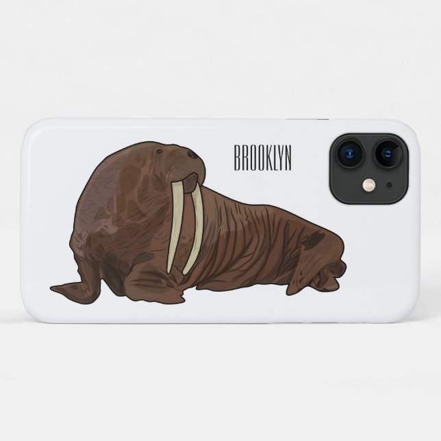 Walrus cartoon illustration Case-Mate iPhone case (Back (Horizontal))