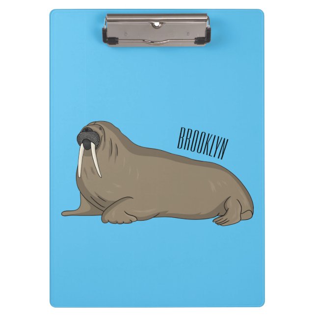 Walrus cartoon illustration  clipboard (Front)