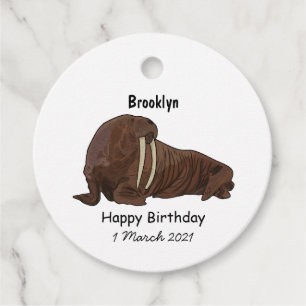 Walrus cartoon illustration favour tags