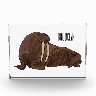 Walrus cartoon illustration photo block