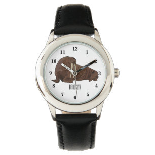 Walrus cartoon illustration watch
