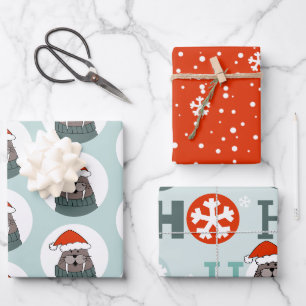 Walrus Christmas Wrapping Paper Sheet