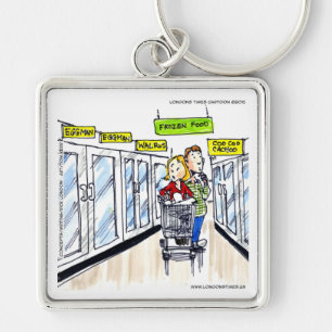 Walrus Frozen Food Section Funny Keychain