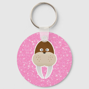 Walrus Glitter Keychain