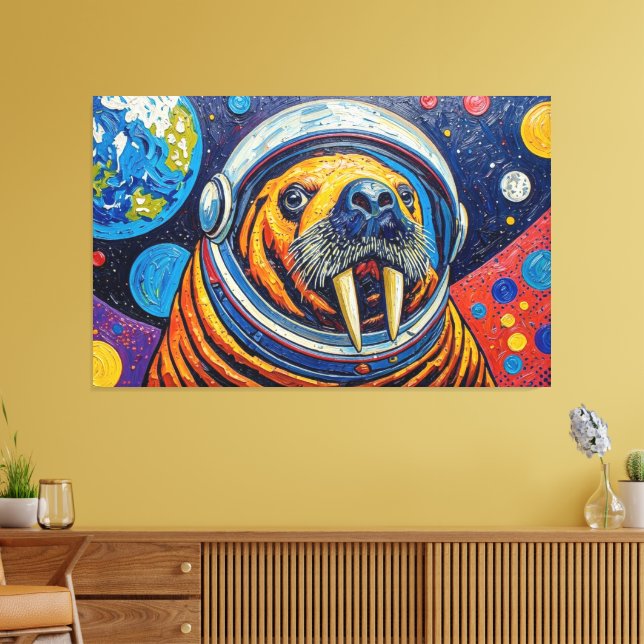 WALRUS IN SPACE-2 CANVAS PRINT (Insitu(LivingRoom))