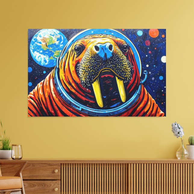 WALRUS IN SPACE-4 CANVAS PRINT (Insitu(LivingRoom))