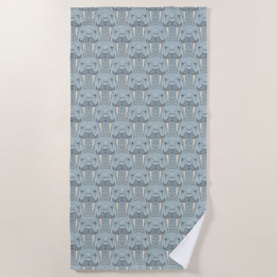 Walrus Moustache Pattern Beach Towel