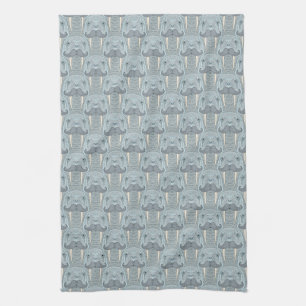 Walrus Moustache Pattern Kitchen Towel