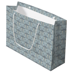 Walrus Moustache Pattern Large Gift Bag