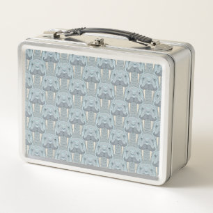 Walrus Moustache Pattern Metal Lunch Box
