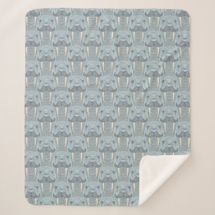 Walrus Moustache Pattern Sherpa Blanket