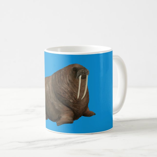 Walrus Mug on Blue (Front Right)
