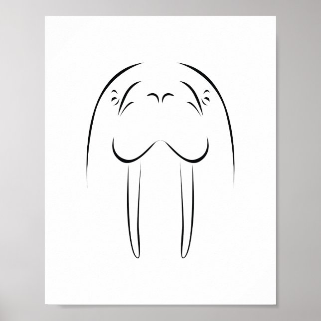 Walrus Outline Poster (Front)