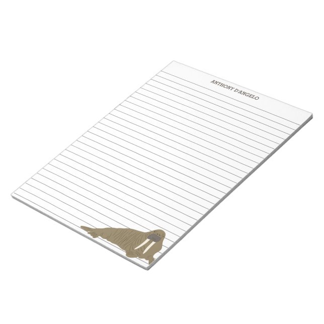 Walrus Personalized Lined Writing Paper Notepad (Angled)