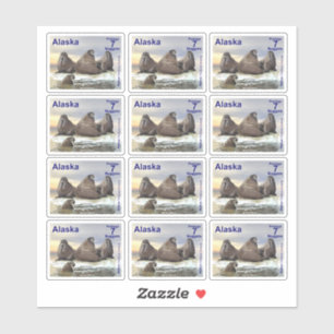 Walrus - Quatre Frères - Alaska Postage Sticker