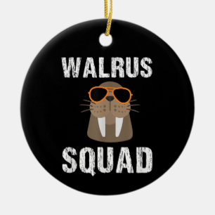 WALRUS SQUAD CUTE FUNNY SEA ANIMAL LOVER CERAMIC ORNAMENT