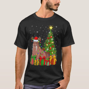 Walrus   Xmas Holiday Santa Walrus Christmas Tree T-Shirt