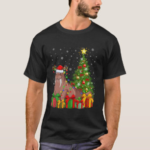 Walrus Xmas Tree Lighting Santa Hat Walrus Christm T-Shirt