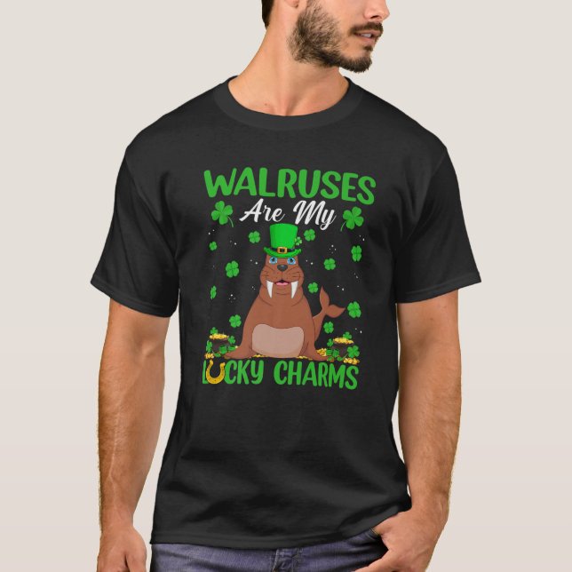 Walruses Are My Lucky Charms Walrus St. Patrick's T-Shirt (Front)