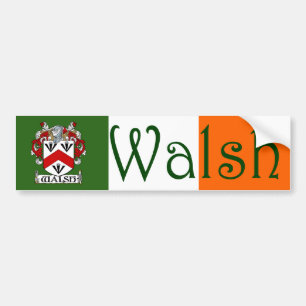 Walsh Coat of Arms Flag Bumper Sticker